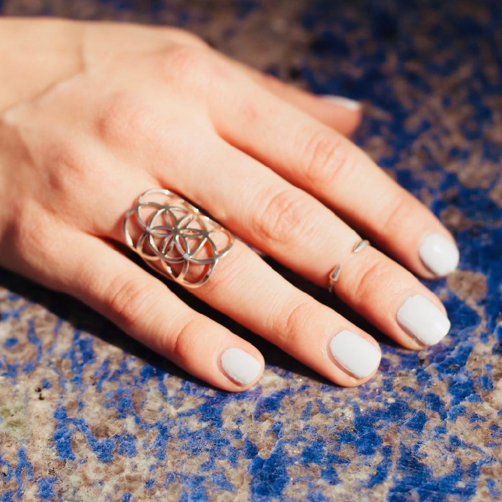 Saraswati Designs Seed Of Life Ring - Silver