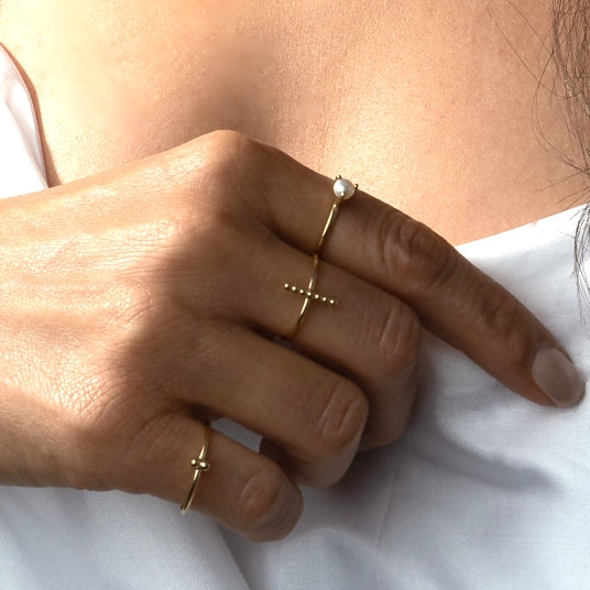 Saraswati Designs Sprite Ring - Gold & Pearl