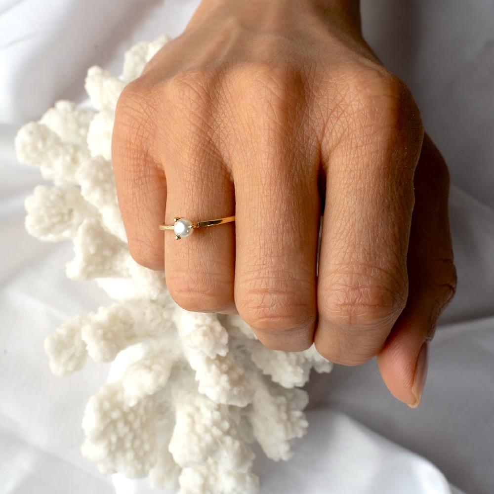 Saraswati Designs Sprite Ring - Silver & Pearl