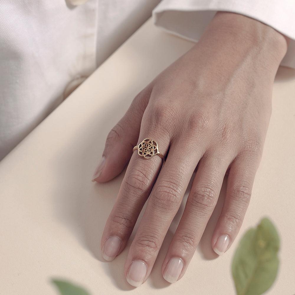 Saraswati Designs Sweet Seed Of Life Ring - Gold