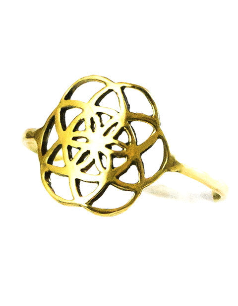 Saraswati Designs Sweet Seed Of Life Ring - Gold