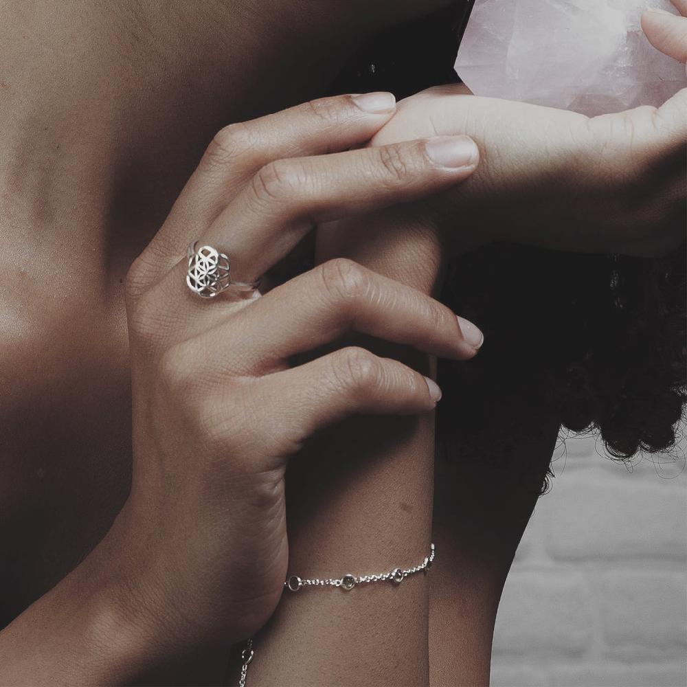 Saraswati Designs Sweet Seed Of Life Ring - Silver