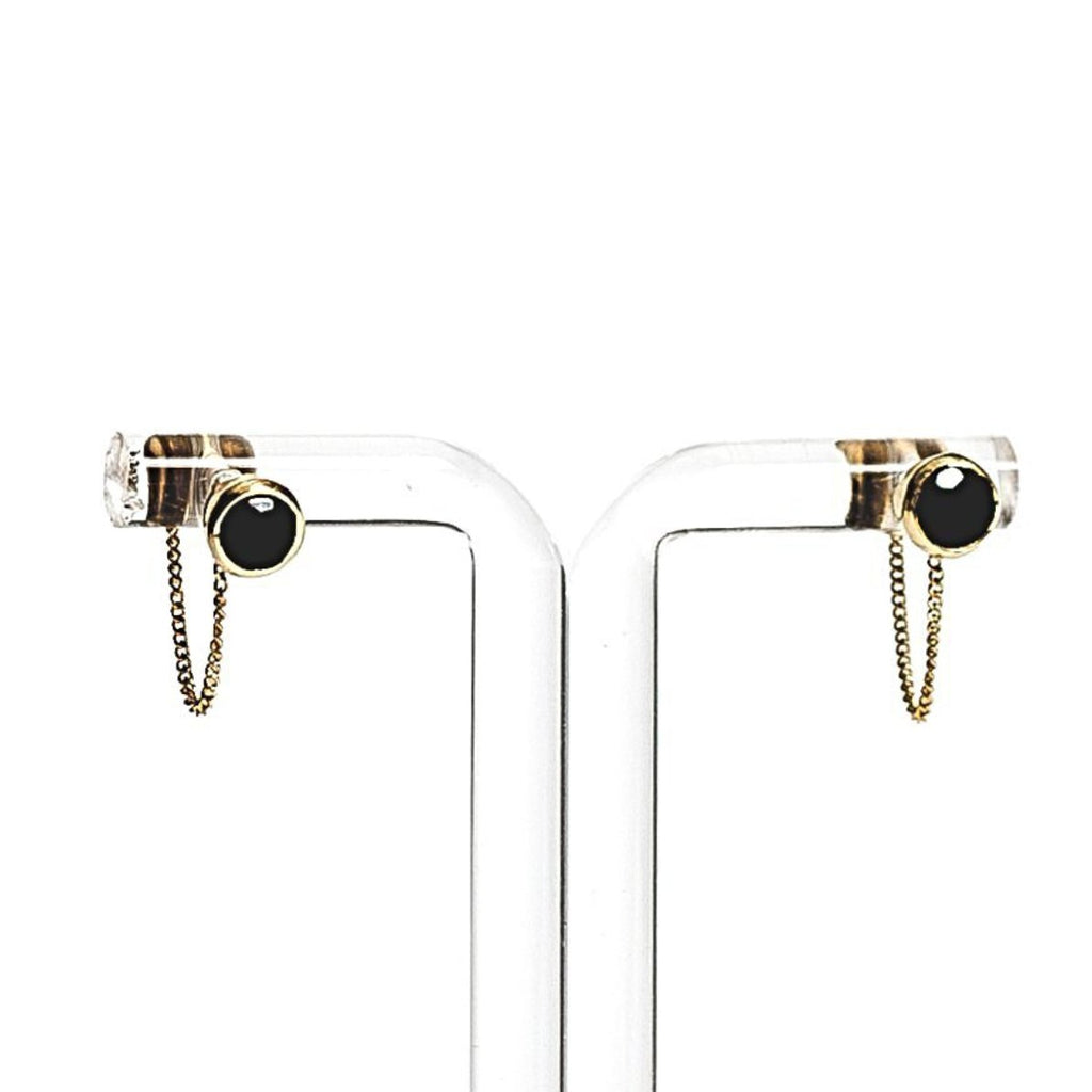 Saraswati Designs Una Earrings - Black Onyx & Gold