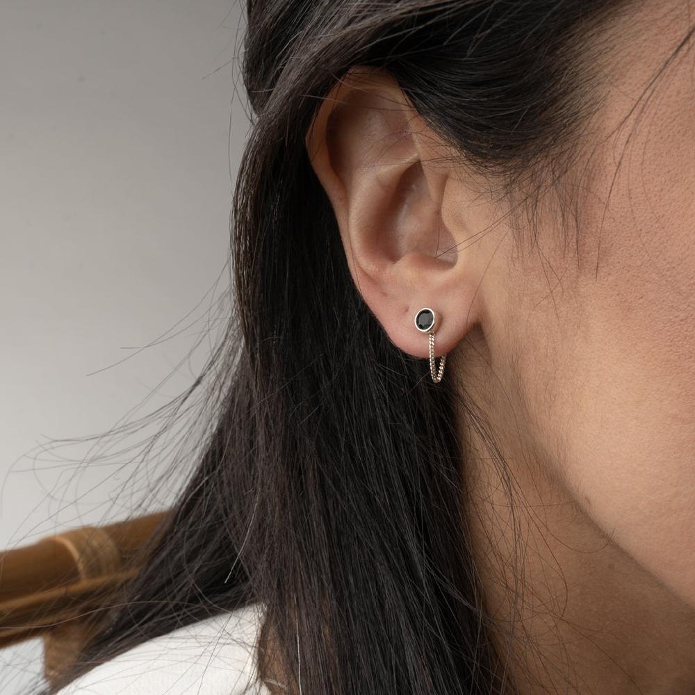 Saraswati Designs Una Earrings - Black Onyx & Silver