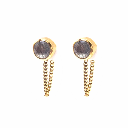 Saraswati Designs Una Earrings - Labradorite & Gold