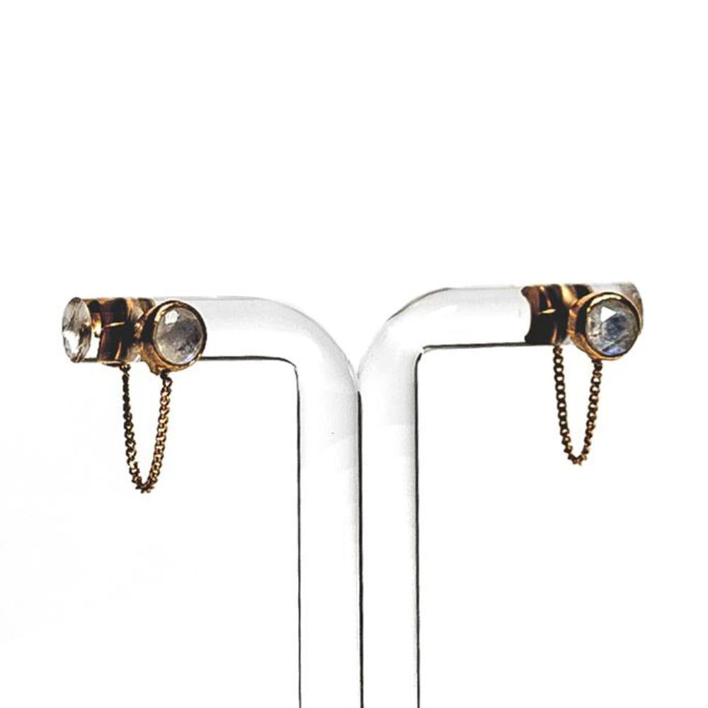 Saraswati Designs Una Earrings - Moonstone & Gold