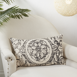 Saro Lifestyle 0008 - Floral Distressed Pillow - Down Filled