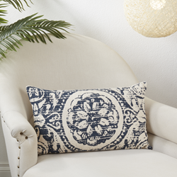 Saro Lifestyle 0008 - Floral Distressed Pillow - Down Filled