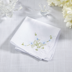 Saro Lifestyle 03 Hand Embroidered Floral Handkerchief