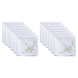 Saro Lifestyle 03 Hand Embroidered Floral Handkerchief