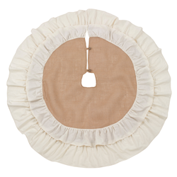 Saro Lifestyle 0515 Cotton And Jute Ruffled Tree Skirt