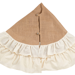 Saro Lifestyle 0515 Cotton And Jute Ruffled Tree Skirt