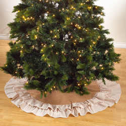 Saro Lifestyle 0515 Cotton And Jute Ruffled Tree Skirt