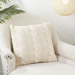 Saro Lifestyle 1020 - Cable Knit Design Pillow - Down Filled