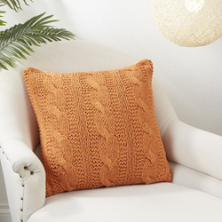 Saro Lifestyle 1020 - Cable Knit Design Pillow - Down Filled