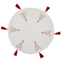 saro lifestyle 1133 Embroidered Christmas Trees Placemat