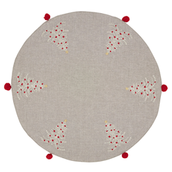 saro lifestyle 1135 Embroidered Christmas Trees Placemat