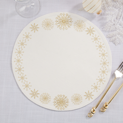 Saro Lifestyle 1138 Embroidered Snowflakes Placemat