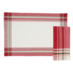 saro lifestyle 1160 - Plaid 14X20 Placemat And 20 Napkin -Set Of 8