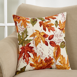Saro Lifestyle 1227 Embroidered Autumn Leaves Pillow