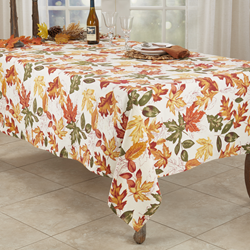 Saro Lifestyle 1227 Embroidered Autumn Leaves Tablecloth