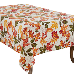 saro lifestyle 1227 Embroidered Autumn Leaves Tablecloth