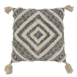 saro lifestyle 1293 Tufted Diamond Block Print Pillow