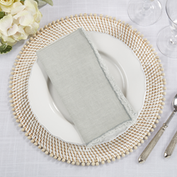 Saro Lifestyle 13009 Fringed Design Stone Washed Napkin