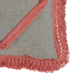 Saro Lifestyle 138 Cotton Fringe Lace Applique Pillow