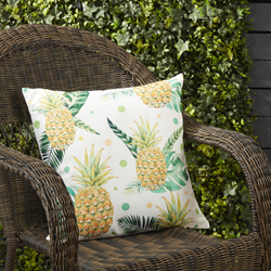 Saro Lifestyle 1465 - Printed Pineapple Pillow - Poly Filled