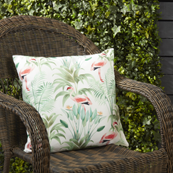 Saro Lifestyle 1474 - Printed Flamingo Pillow - Poly Filled