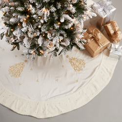 saro lifestyle 1554 Embroidered Christmas Tree Skirt