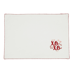 Saro Lifestyle 1622 Embrd. XOXO 13X19 Placemat And 18 Napkin - Set Of 8