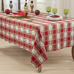 Saro Lifestyle 1623 Plaid Jacquard Christmas Tablecloth