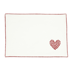 Saro Lifestyle 1624 Embrd. Hearts 13X19 Placemat And 18 Napkin - Set Of 8