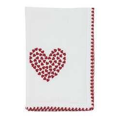 Saro Lifestyle 1624 Embrd. Hearts 13X19 Placemat And 18 Napkin - Set Of 8
