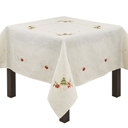 Saro Lifestyle 1710 Embroidered Christmas Tablecloth