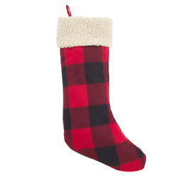 saro lifestyle 1786 Buffalo Plaid And Sherpa Stocking