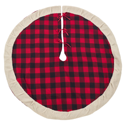 Saro Lifestyle 1786 Buffalo Plaid And Sherpa Tree Skirt