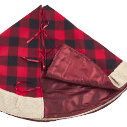Saro Lifestyle 1786 Buffalo Plaid And Sherpa Tree Skirt
