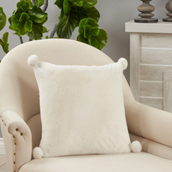 Saro Lifestyle 1798 - Faux Rabbit Fur Pillow - Poly Filled