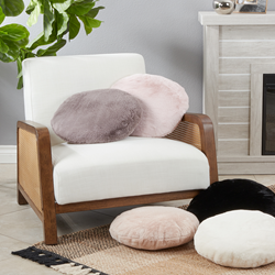 Saro Lifestyle 1798 - Faux Rabbit Fur Pillow - Poly Filled