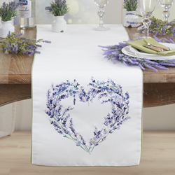 Saro Lifestyle 2039 Embroidered Lavender Heart Runner