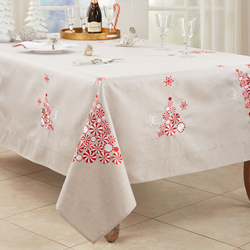 Saro Lifestyle 2071 Peppermint Christmas Tree Tablecloth
