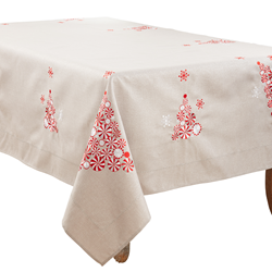 saro lifestyle 2071 Peppermint Christmas Tree Tablecloth