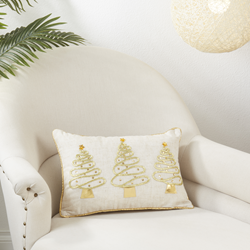 Saro Lifestyle 2076 - Holiday Trees Pillow - Poly Filled