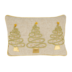 saro lifestyle 2076 - Holiday Trees Pillow - Poly Filled