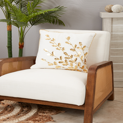 Saro Lifestyle 2081 - Poinsettia Branch Pillow - Poly Filled