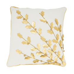 saro lifestyle 2081 - Poinsettia Branch Pillow - Poly Filled