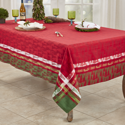 Saro Lifestyle 2108 Christmas Tree Plaid Tablecloth
